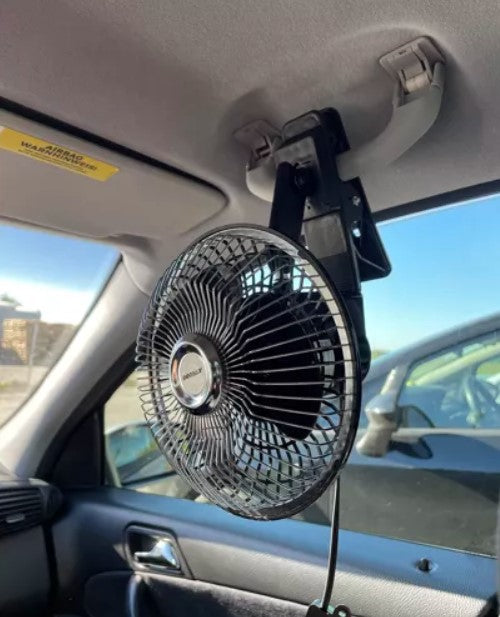 Ventilador rotativo silencioso con clip, para automóvil, conductos y pasajero, hierro, capacidad de enfriamiento y oscilación