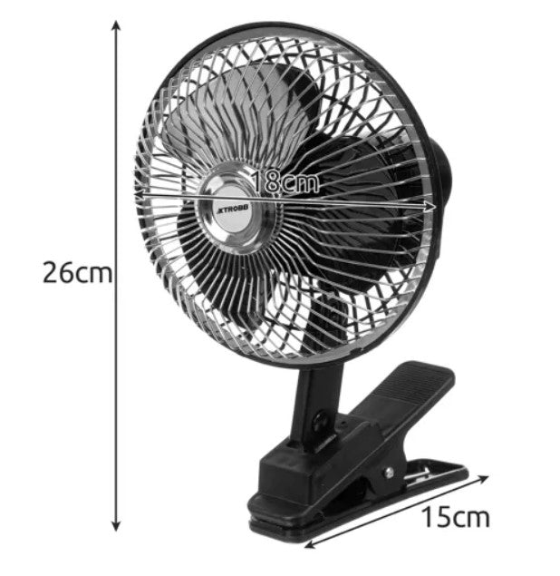 Ventilador rotativo silencioso con clip, para automóvil, conductos y pasajero, hierro, capacidad de enfriamiento y oscilación