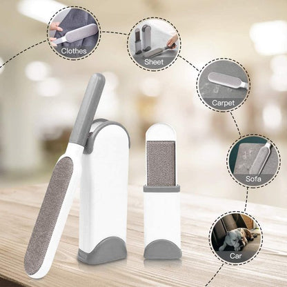 Cepillo doble autolimpiante para pelos de mascotas, para ropa o muebles