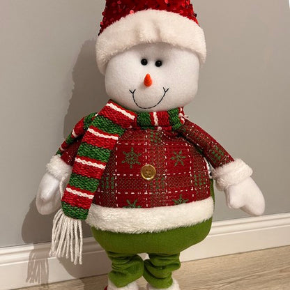 Muñeco de nieve navideño, telecópico 95cm