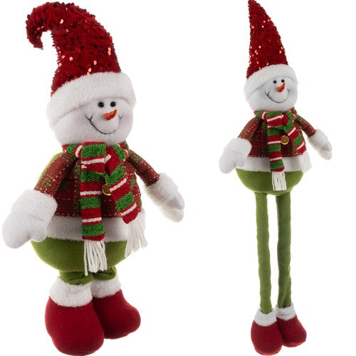 Muñeco de nieve navideño, telecópico 95cm