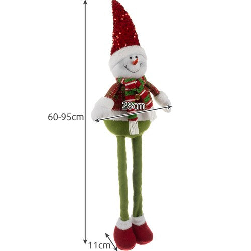 Muñeco de nieve navideño, telecópico 95cm