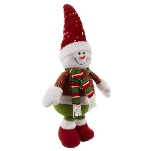 Muñeco de nieve navideño, telecópico 95cm