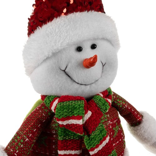 Muñeco de nieve navideño, telecópico 95cm