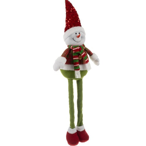 Muñeco de nieve navideño, telecópico 95cm