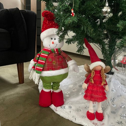 Muñeco de nieve navideño, telecópico 95cm