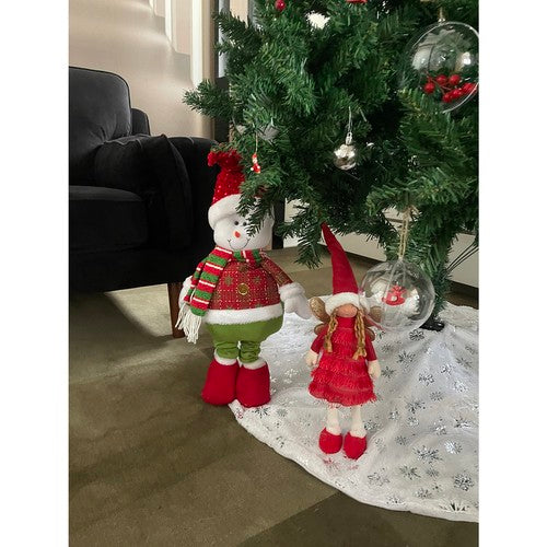 Muñeco de nieve navideño, telecópico 95cm