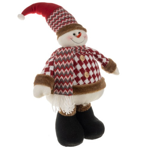 Muñeco de nieve navideño, telescópico 105cm