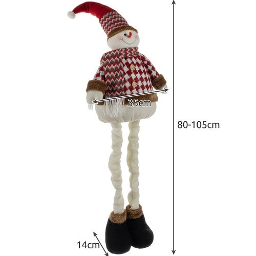 Muñeco de nieve navideño, telescópico 105cm
