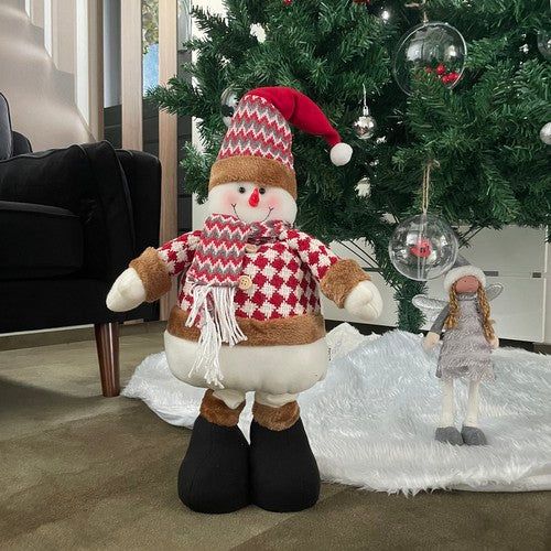 Muñeco de nieve navideño, telescópico 105cm