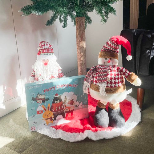 Muñeco de nieve navideño, telescópico 105cm