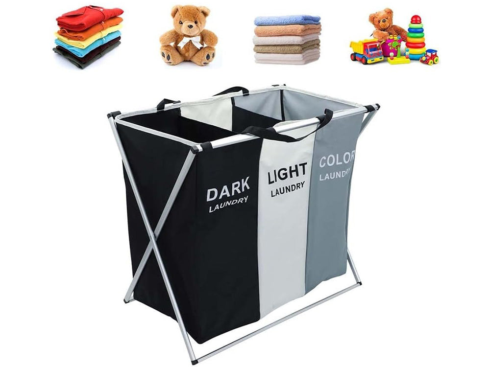 Cesta para la ropa de 3 compartimientos, 135L Mocka Store