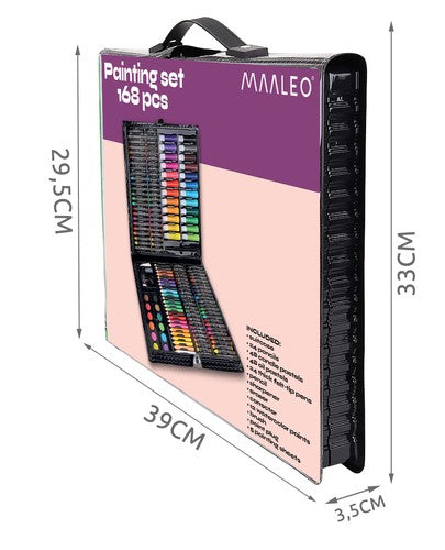 Kit de pinturas en maleta negra, 168 uds.