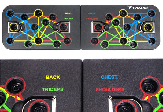 Tabla de ejercicios con asas  para flexiones y cable de fitness