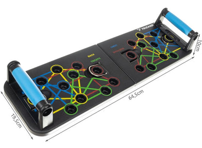 Tabla de ejercicios con asas  para flexiones y cable de fitness