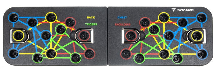 Tabla de ejercicios con asas  para flexiones y cable de fitness