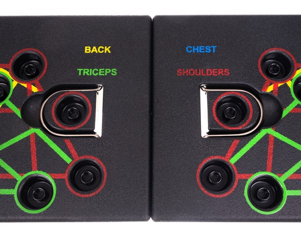 Tabla de ejercicios con asas  para flexiones y cable de fitness