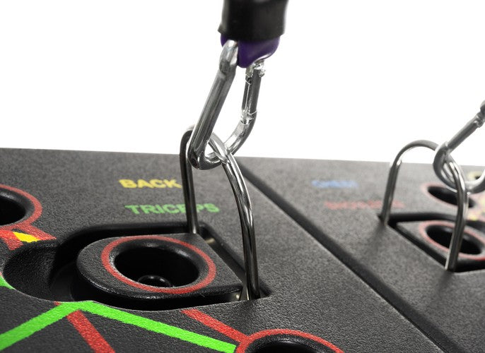 Tabla de ejercicios con asas  para flexiones y cable de fitness