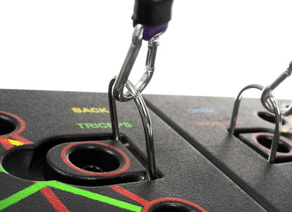 Tabla de ejercicios con asas  para flexiones y cable de fitness