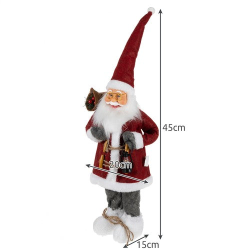 Figura papá noel grande, santa claus 45cm, calidad premium