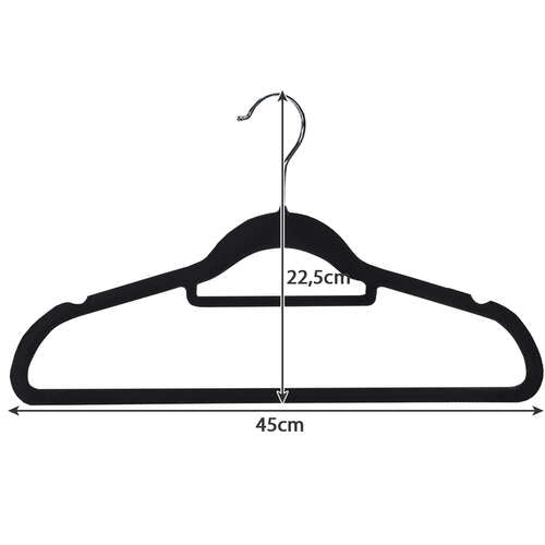 Perchas de terciopelo negro Mocka Store