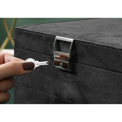 Joyero de capacidad, elegante negro, organizador de joyas