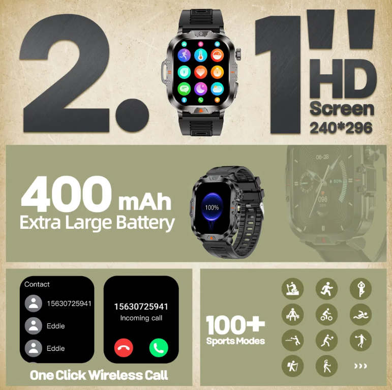 Reloj inteligente v17 impermeable con linterna incorporada