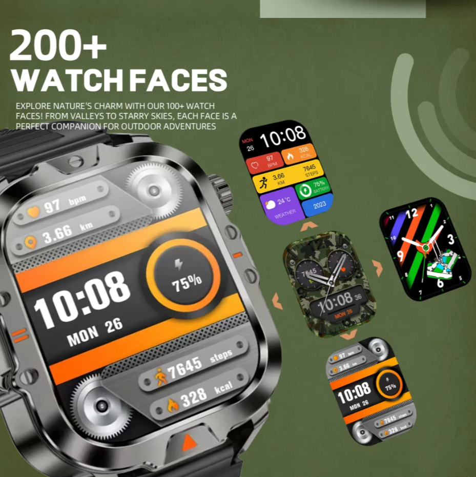 Reloj inteligente v17 impermeable con linterna incorporada