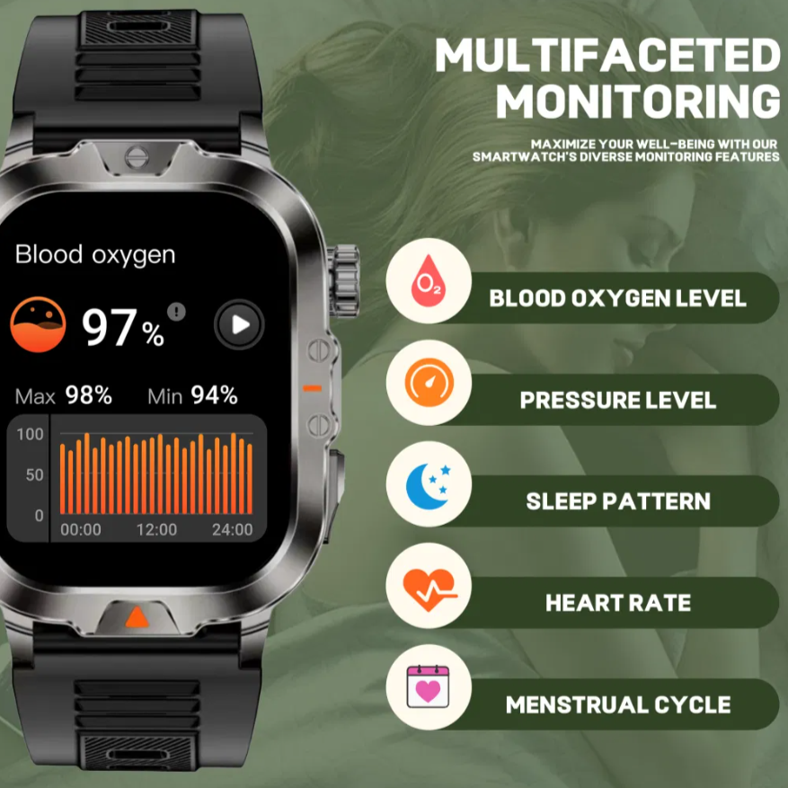 Reloj inteligente v17 impermeable con linterna incorporada