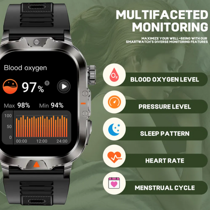 Reloj inteligente v17 impermeable con linterna incorporada